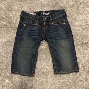 Blue Tattoo Jean Bermuda Shorts